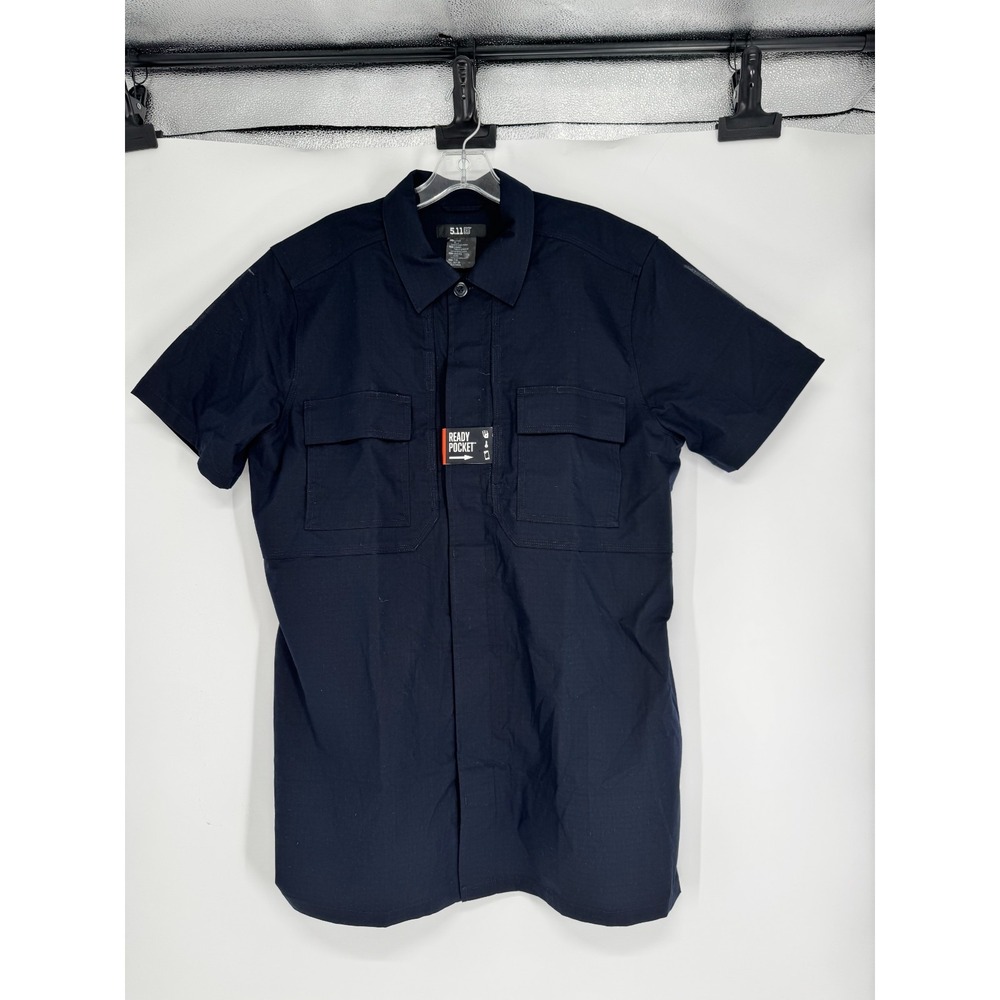 511 Tactical Flex Tac Ripstop TDU Mens LT Large Tall Navy Short Sleeve Button Up